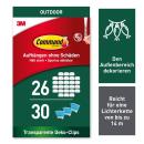 Command™ transparente Lichterketten-Clips für den Außenbereich AW017-26, 26 Clips + 30 Strips,