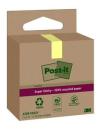 Post-It® Super Sticky 100 % Recycling Notes, Canary Yellow, 47.6 mm x 47.6 mm, 70 Blatt/Block, 3 Blöcke/Packung
