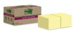 Post-It® Super Sticky 100 % Recycling Notes, Canary Yellow, 47.6 mm x 47.6 mm, 70 Blatt/Block, 12 Blöcke/Packung