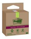 Post-It® Super Sticky 100 % Recycling Notes, Verschiedene Farben, 47.6 mm x 47.6 mm, 70 Blatt/Block, 3 Blöcke/Packung