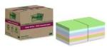 Post-It® Super Sticky 100 % Recycling Notes, Verschiedene Farben, 76 mm x 76 mm, 70 Blatt/Block, 12 Blöcke/Packung