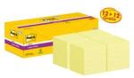 Post-it® Super Sticky Notes, Gelb, 76 mm x 76 mm, Promotion, 90 Blatt/Block, 12 Blöcke + 12 Gratis/Packung, Kartonverpackung, 100% PEFC SGSCH-PEFC-COC-110078