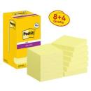 Post-it® Super Sticky Notes, Gelb, 76 mm x 76 mm, Promotion, 90 Blatt/Block, 8 Blöcke + 4 Gratis/Packung, Kartonverpackung, 100% PEFC SGSCH-PEFC-COC-110078