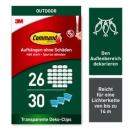 Command™ transparente Lichterketten-Clips für den Außenbereich AW017-26, 26 Clips + 30 Strips,