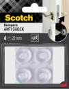 Scotch® Stoßabsorbierende Elastikpuffer für Wände SP91A64, selbsthaftend, transparent, Ø 22 mm, 4/Packung