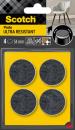 Scotch® Extrem beständige Filzpads SP87A36, selbsthaftend, grau/selbsthaftend, weiß, Ø 34 mm, 4/Packung
