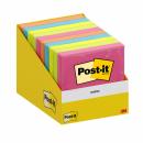 Post-it® Notes, Verschiedene Farben, 76 mm x 76 mm, 100 Blatt/Block, 1 Block/Packung, Kartonverpackung, 100% PEFC SGSCH-PEFC-COC-110078