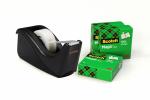 Scotch™ Klebeband-Abroller C60, Schwarz + Scotch® Magic™ Unsichtbares Klebeband, 19 mm x 33 mm, 4 Rollen/Packung
