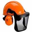 3M™ Kombination für die Forstwirtschaft, G3000 Schutzhelm in Orange, H31 Kapselgehörschutz, FH1 Halterung und 5C Netzvisier, G3000NOR31FH15C