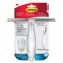Command™ Bad- und Duschabzieher, rostfreier Edelstahl und Nickel satiniert BATH32, 1 Abzieher + 1HK + 2 S Strips