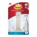Command™ Großer Badezimmer-Doppelhaken Nickel satiniert Badezimmer 36FGN, 1 Haken, 2 große Strips