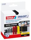 tesa® On & Off Extrastarkes Klettband, 1m x 50mm, transparent