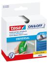tesa® On & Off Klettband zum Aufkleben, 2,5m x 20mm, transparent