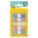 Post-it® Index Haftstreifen Mini, Sortierte Pastellfarben, 11,9 mm x 43,2 mm, 20 Streifen pro Farbe, 100 Streifen/Spender, 1 Spender/Pack