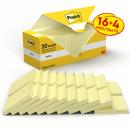 Post-it® Notes 654CY-VP20, Gelb, 76 mm x 76 mm, Promotion, 100 Blatt/Block, 16 Blöcke + 4 Gratis/Packung, Kartonverpackung, 100% PEFC, SGSCH-PEFC-COC-110078
