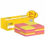 Post-it® Notes, Verschiedene Neonfarben, 76 mm x 76 mm, Promotion, 100 Blatt/Block, 21 Blöcke + 3 Gratis/Packung, Kartonverpackung, 100% PEFC, SGSCH-PEFC-COC-110078