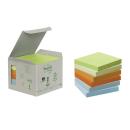 Post-it® Recycling Notes 6541GB, 76 x 76 mm, verschiedene Farben, 6 Blöcke à 100 Blatt