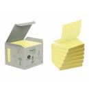 Post-it® Recycling Notes 654RCP8+2, 76 x 76 mm, bananengelb, hellblau, hellgrün, 10 Blöcke à 100 Blatt