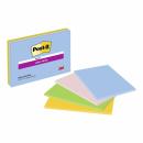 Post-it® Super Sticky Meeting Notes, Summer Sorbet Collection, 203 mm x 152 mm, 45 Blatt/Block, 4 Blöcke/Packung, 100% PEFC, SGSCH-PEFC-COC-110078