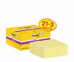 Post-it® Super Sticky Notes, Gelb, 47.6 mm x 47.6 mm, Promotion, 90 Blatt/Block, 21 Blöcke + 3 Gratis/Packung, 100% PEFC, SGSCH-PEFC-COC-110078
