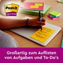 Post-it® Super Sticky Notes im Großformat, Verschiedene Farben, Liniert, 127 mm x 203 mm, 45 Blatt/Block, 4 Blöcke/Packung, 100% PEFC, SGSCH-PEFC-COC-110078