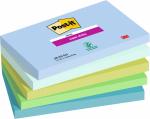 Post-it® Super Sticky Notes, Oasis Collection, 127 mm x 76 mm, 90 Blatt/Block, 5 Blöcke/Packung, 100% PEFC, SGSCH-PEFC-COC-110078