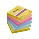 Post-it® Super Sticky Notes, Summer Sorbet Collection, 76 mm x 76 mm, 90 Blatt/Block, 6 Blöcke/Packung, 90% PEFC, SGSCH-PEFC-COC-110078