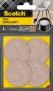 Scotch® Extra weiche Filzpads SP84A23, selbsthaftend, beige, Ø 50 mm, 4/Packung