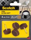 Scotch® Extra weiche Filzpads zum Annageln SP84N30, braun, Ø 22 mm, 4/Packung