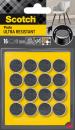 Scotch® Extrembeständige Filzpads SP87A33, selbsthaftend, grau/selbsthaftend, weiß, Ø 17 mm, 16/Packung