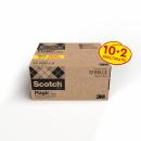 Scotch® Magic™ Klebeband, lavet med 66 % plantebaseret klæbemiddel, 19 mm x 30 m, 10 Rollen + 2 GRATIS/Packung