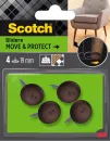 Scotch® Move & Protect Gleiter zum Annageln SP62N14, braun, Ø 19 mm, 4/Packung – 100 kg