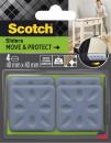 Scotch® Move & Protect Gleiter SP62A11, selbsthaftend, grau, 40 mm x 40 mm, 4/Packung – 300 kg