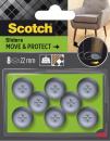 Scotch® Move & Protect Gleiter SP62A81, selbsthaftend, grau, Ø 22 mm, 8/Packung – 100 kg