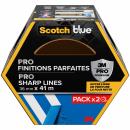 ScotchBlue™ PRO Abdeckband für scharfe Kanten, 36 mm x 41 m, 2 Rollen/Packung, 100% PEFC, SGSCH-PEFC-COC-110078